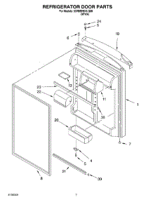 04 - Refrigerator Door parts for Whirlpool Refrigerator 5GR9SHKXLQ00 from AppliancePartsPros.com