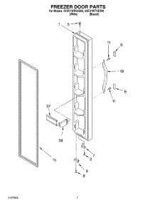 05 - Freezer Door parts for Whirlpool Refrigerator 5VED1WTKKQ00 from AppliancePartsPros.com