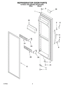 06 - Refrigerator Door parts for Whirlpool Refrigerator 5VED1WTKKQ00 from AppliancePartsPros.com