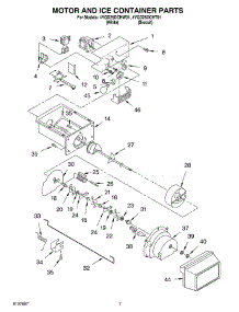 05 - Motor And Ice Container parts for Whirlpool Refrigerator 4YGD25DCHT01 from AppliancePartsPros.com