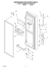 06 - Refrigerator Door parts for Whirlpool Refrigerator 4YGD25DCHT01 from AppliancePartsPros.com