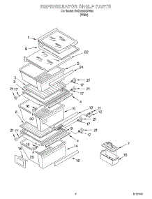 03 - Refrigerator Shelf parts for Whirlpool Refrigerator 2VGD23DQFW02 from AppliancePartsPros.com