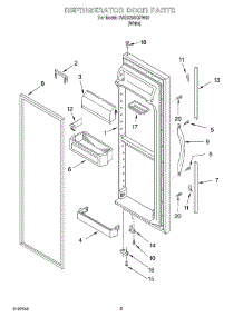 07 - Refrigerator Door parts for Whirlpool Refrigerator 2VGD23DQFW02 from AppliancePartsPros.com