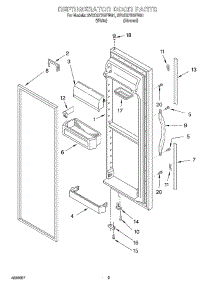06 - Refrigerator Door parts for Whirlpool Refrigerator 2VGD27DQFN01 from AppliancePartsPros.com