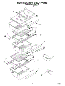 03 - Refrigerator Shelf parts for Whirlpool Refrigerator 4YED2FHKKT00 from AppliancePartsPros.com
