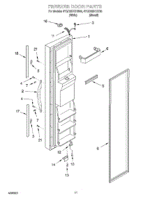07 - Freezer Door parts for Whirlpool Refrigerator 4YGD25DCHW00 from AppliancePartsPros.com
