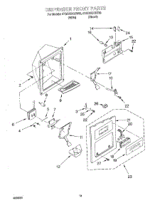08 - Dispenser Front parts for Whirlpool Refrigerator 4YGD25DCHW00 from AppliancePartsPros.com
