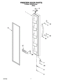 05 - Freezer Door parts for Whirlpool Refrigerator 3XED0FHKKQ00 from AppliancePartsPros.com