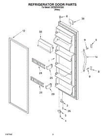 06 - Refrigerator Door parts for Whirlpool Refrigerator 3XED0FHKKQ00 from AppliancePartsPros.com