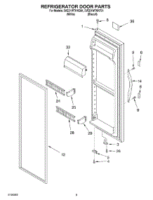06 - Refrigerator Door parts for Whirlpool Refrigerator 5VED1WTKKQ01 from AppliancePartsPros.com