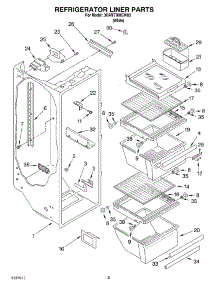 02 - Refrigerator Liner parts for Whirlpool Refrigerator 3KART700GW03 from AppliancePartsPros.com