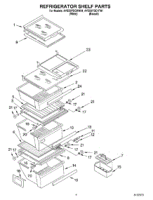 03 - Refrigerator Shelf parts for Whirlpool Refrigerator 4YGD27DCHW01 from AppliancePartsPros.com