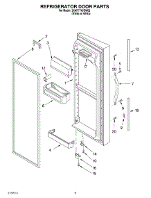 06 - Refrigerator Door parts for Whirlpool Refrigerator 3XART745GW02 from AppliancePartsPros.com