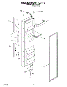 07 - Freezer Door parts for Whirlpool Refrigerator 3XART745GW02 from AppliancePartsPros.com