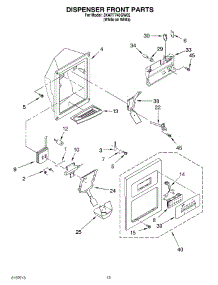 08 - Dispenser Front parts for Whirlpool Refrigerator 3XART745GW02 from AppliancePartsPros.com