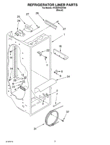 02 - Refrigerator Liner parts for Whirlpool Refrigerator 4YED5FHQKT00 from AppliancePartsPros.com