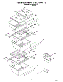 03 - Refrigerator Shelf parts for Whirlpool Refrigerator 4YED5FHQKT00 from AppliancePartsPros.com