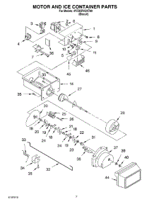 05 - Motor And Ice Container parts for Whirlpool Refrigerator 4YED5FHQKT00 from AppliancePartsPros.com