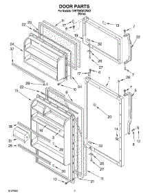 02 - Door parts for Whirlpool Refrigerator 3VET18GKGW02 from AppliancePartsPros.com