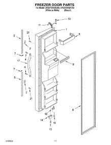 07 - Freezer Door parts for Whirlpool Refrigerator 5VGS7SHGKT00 from AppliancePartsPros.com