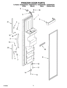 07 - Freezer Door parts for Whirlpool Refrigerator 7GS6SHAXKB01 from AppliancePartsPros.com