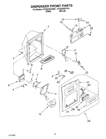 08 - Dispenser Front parts for Whirlpool Refrigerator 4YGD25DCHW01 from AppliancePartsPros.com