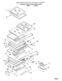 03 - Refrigerator Shelf parts for Whirlpool Refrigerator 4YGD27DCHW00 from AppliancePartsPros.com
