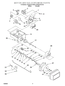 05 - Motor And Ice Container parts for Whirlpool Refrigerator 4YGD27DCHW00 from AppliancePartsPros.com