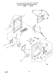 08 - Dispenser Front parts for Whirlpool Refrigerator 4YGD27DCHW00 from AppliancePartsPros.com