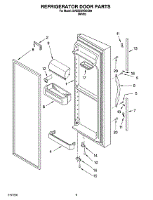 06 - Refrigerator Door Parts parts for Whirlpool Refrigerator 5VGS3SHGKQ00 from AppliancePartsPros.com