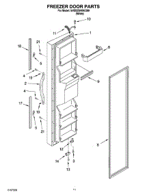 07 - Freezer Door Parts parts for Whirlpool Refrigerator 5VGS3SHGKQ00 from AppliancePartsPros.com