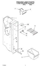 03 - Freezer Liner parts for Whirlpool Refrigerator 3XES0FHQKB02 from AppliancePartsPros.com
