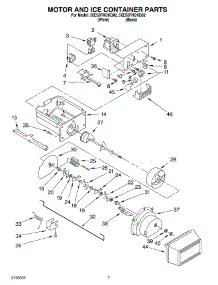 04 - Motor And Ice Container parts for Whirlpool Refrigerator 3XES0FHQKB02 from AppliancePartsPros.com