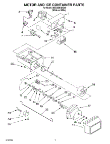 05 - Motor And Ice Container parts for Whirlpool Refrigerator 3XED5SHQKQ00 from AppliancePartsPros.com