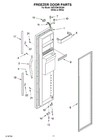 07 - Freezer Door parts for Whirlpool Refrigerator 3XED5SHQKQ00 from AppliancePartsPros.com