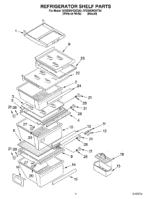 03 - Refrigerator Shelf parts for Whirlpool Refrigerator 5VGS9SHGKT00 from AppliancePartsPros.com