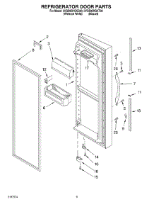 06 - Refrigerator Door parts for Whirlpool Refrigerator 5VGS9SHGKQ00 from AppliancePartsPros.com