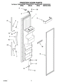 07 - Freezer Door Parts parts for Whirlpool Refrigerator 7GS6SHAXKS02 from AppliancePartsPros.com
