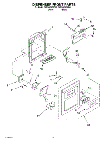 07 - Dispenser Front parts for Whirlpool Refrigerator 3XES0FHQKQ02 from AppliancePartsPros.com