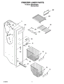 04 - Freezer Liner Parts parts for Whirlpool Refrigerator BRS70ZRANA01 from AppliancePartsPros.com