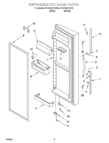 06 - Refrigerator Door parts for Whirlpool Refrigerator 4YGD25DCHT00 from AppliancePartsPros.com