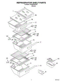 03 - Refrigerator Shelf parts for Whirlpool Refrigerator 4YED22PQFN04 from AppliancePartsPros.com