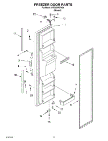 08 - Freezer Door parts for Whirlpool Refrigerator 4YED22PQFN04 from AppliancePartsPros.com
