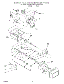 05 - Motor And Ice Container parts for Whirlpool Refrigerator 2VGD29DQFB01 from AppliancePartsPros.com