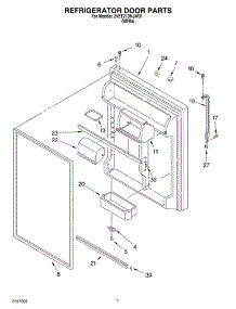 04 - Refrigerator Door parts for Whirlpool Refrigerator 2VET21DKJW01 from AppliancePartsPros.com