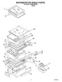 03 - Refrigerator Shelf parts for Whirlpool Refrigerator 3XES2SHGKQ00 from AppliancePartsPros.com