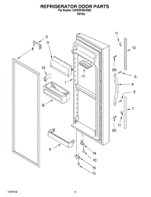 06 - Refrigerator Door parts for Whirlpool Refrigerator 3XES2SHGKQ00 from AppliancePartsPros.com