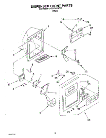 08 - Dispenser Front parts for Whirlpool Refrigerator 3XES2SHGKQ00 from AppliancePartsPros.com