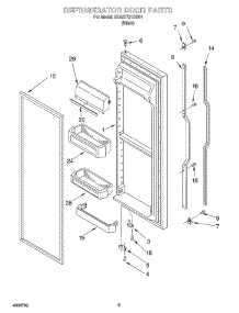 05 - Refrigerator Door parts for Whirlpool Refrigerator 3XART731GB01 from AppliancePartsPros.com
