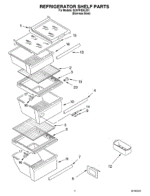 03 - Refrigerator Shelf Parts parts for Whirlpool Refrigerator GD5YHEXLS01 from AppliancePartsPros.com